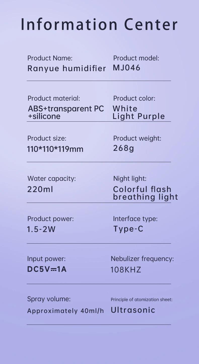 Umidificador Difusor Cápsula Espacial com Luz Atmosférica 7 Cores