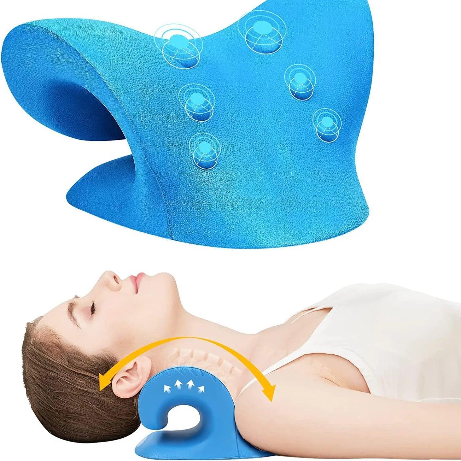 alongar-pescoco-costas-cervical-coluna-travesseiro-massageador-azul