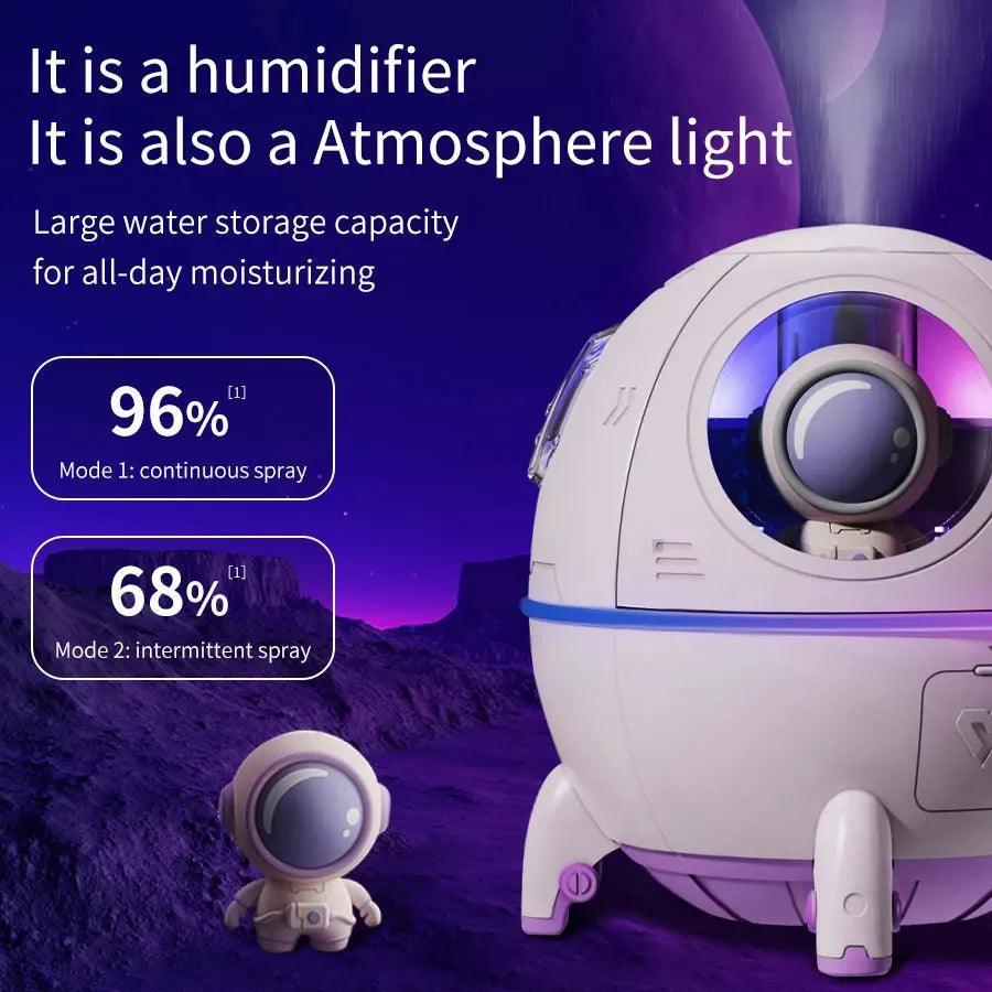 Umidificador Difusor Cápsula Espacial com Luz Atmosférica 7 Cores