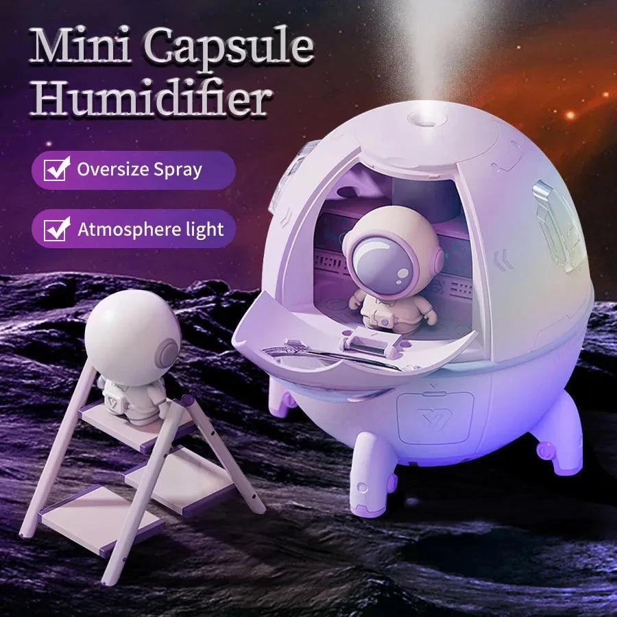 Umidificador Difusor Cápsula Espacial com Luz Atmosférica 7 Cores