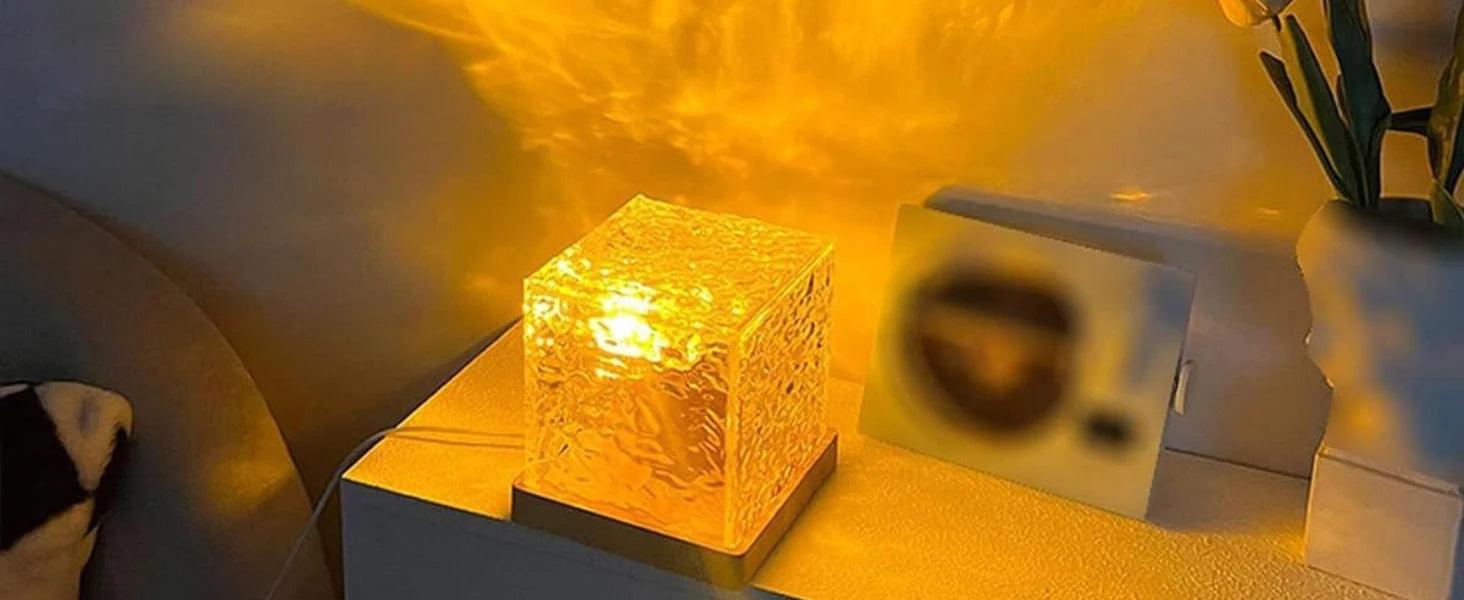 AuraLight - Cubo Projetor de Luz Ondas do Oceano com 16 Cores