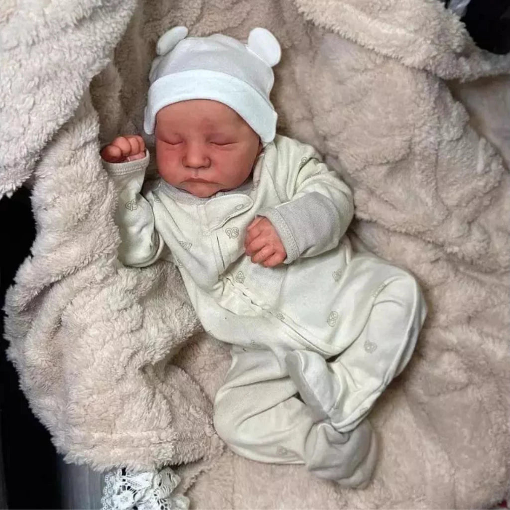 Boneca Reborn Bebê Realista em Silicone com Olhos Fechados Pode Tomar Banho Envio Imediato
