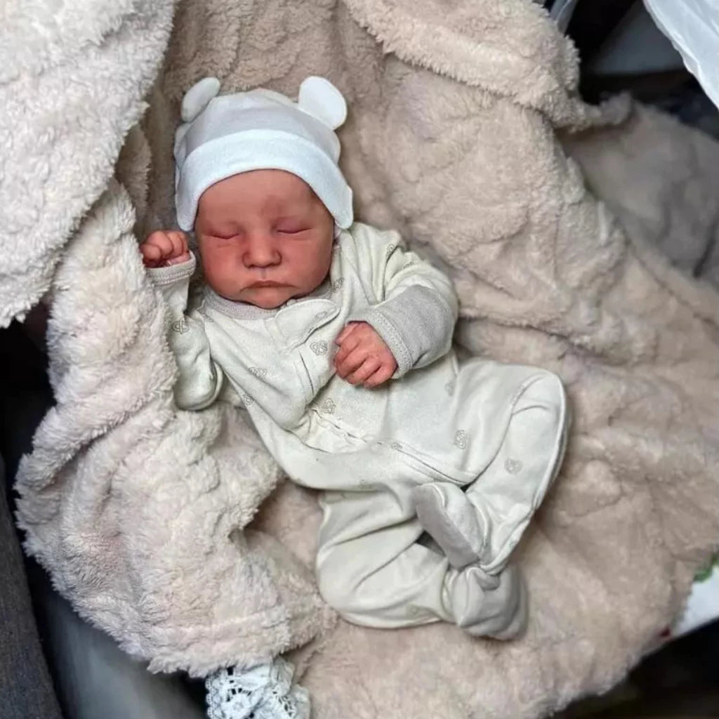 Boneca Reborn Bebê Realista em Silicone com Olhos Fechados Pode Tomar Banho Envio Imediato