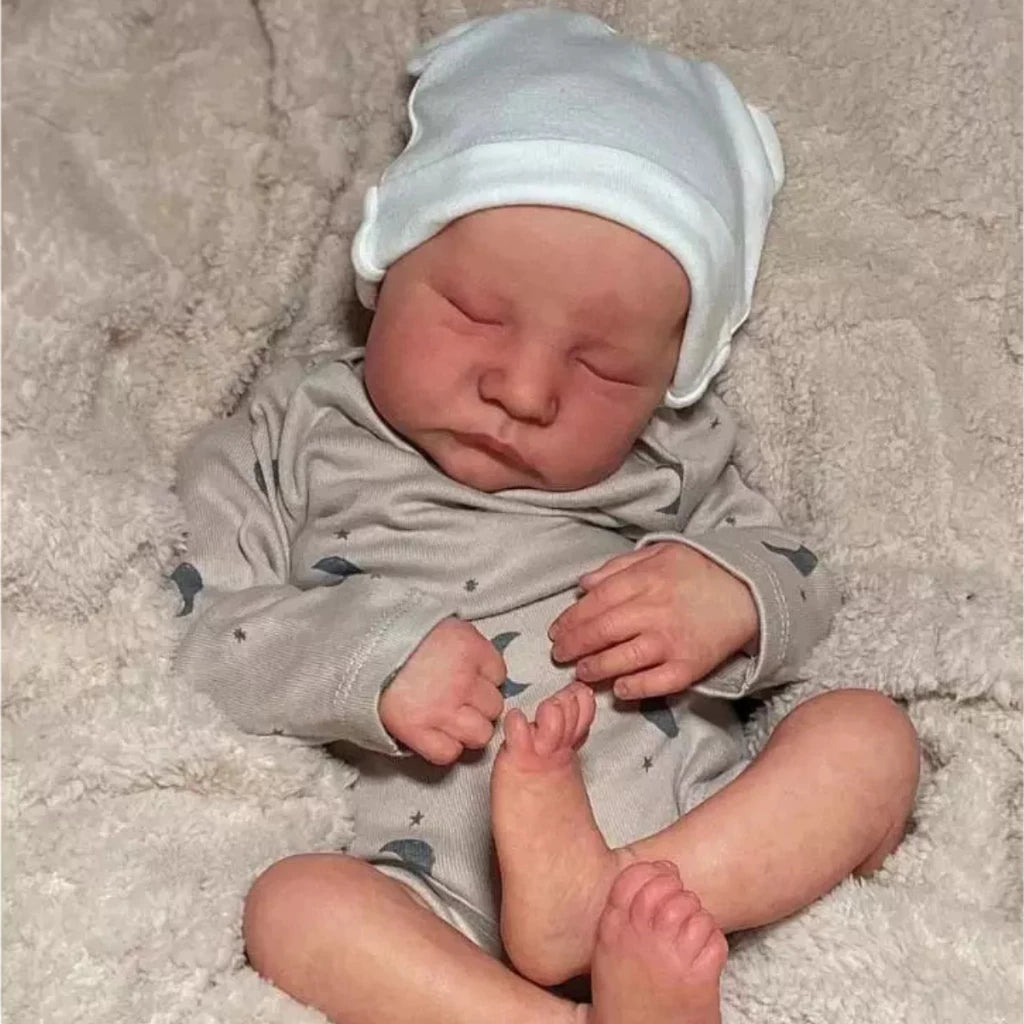 Boneca Reborn Bebê Realista em Silicone com Olhos Fechados Pode Tomar Banho Envio Imediato