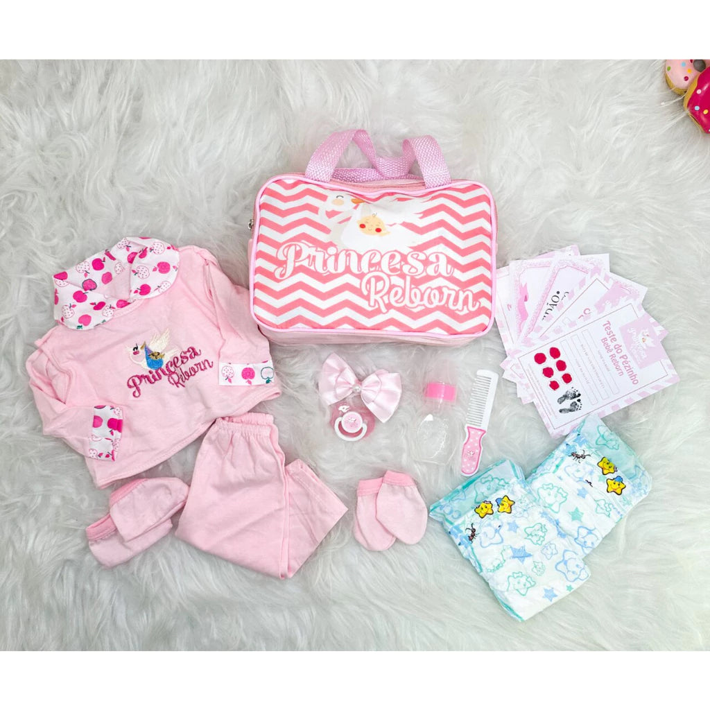 Bebê Reborn Boneca Realista Barata + 21 Itens Com Bolsa