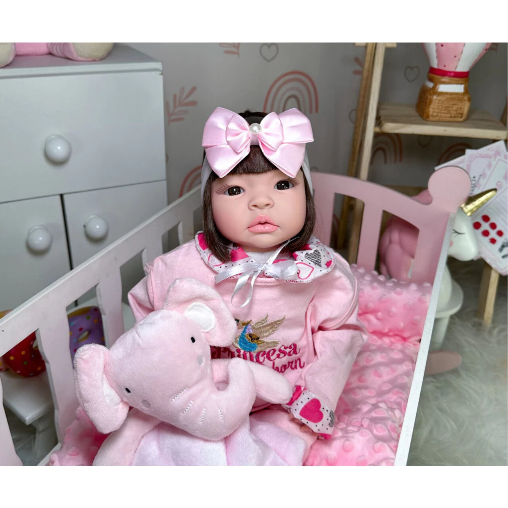 Bebê Reborn Boneca Realista Barata + 21 Itens Com Bolsa