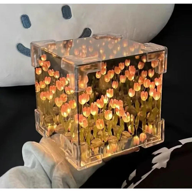 luminaria-flores-caixa-vidro-acrilico-tulipas-faca-voce-mesmo