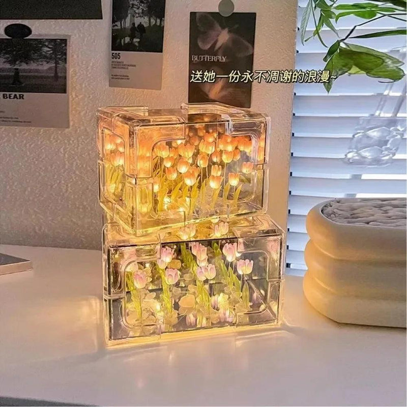 luminaria-flores-caixa-vidro-acrilico-tulipas-faca-voce-mesmo