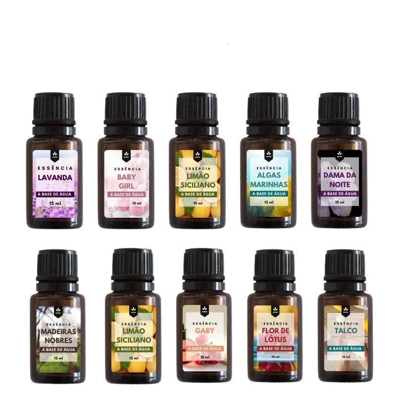 Kit de Óleos Essenciais Premium a Base de Água - (10 Unidades)